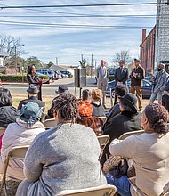 Cityscape // Among those attending or participating in the ceremony were City Council President Chris Hilbert, who sponsored the city legislation for the honorary street sign; Delegate Jeff Bourne, who represents the 71st House District, which Dr. Lambert represented before serving in the state Senate from 1986 to 2008; City Councilwoman Ellen F. Robertson; Dr. Monroe Harris; Dr. Lambert’s widow, Carolyn M. Lambert; sons, Benjamin Lambert IV and Charles J. Lambert; daughter, Ann-Frances Lambert; grandchildren and family members. A congenial and influential figure, Dr. Lambert pushed for funding for public schools and higher education during his time in the legislature. He died in March 2014 at age 77. 