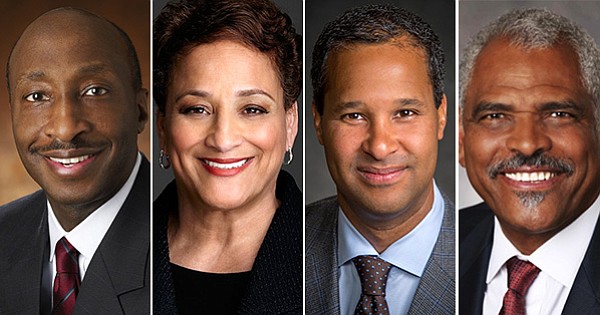 (left to right) Kenneth C. Frazier, CEO of Merck; Jo Ann Jenkins, CEO of AARP; Marc Allen, President of Boeing International; and Arnold Donald, CEO of Carnival Cruises