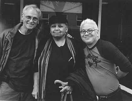 Portland civil rights leader Kathleen Saadat is pictured with U.S. Rep. Earl Blumenauer of Portland (left) and Thomas Lauderdale, the founder of Pink Martini. 