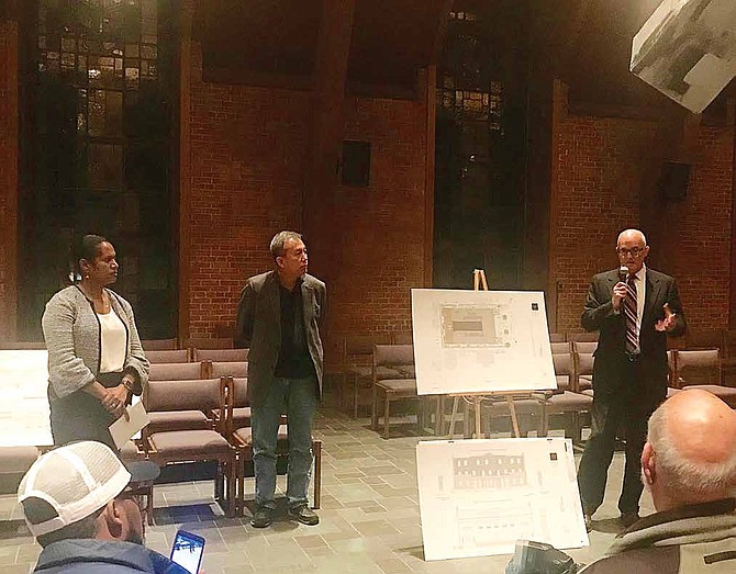 Fourth Ward Alderman, Sophia King, recently hosted a community meeting to discuss the plans and
concerns for the conversion of the former Shiloh Baptist Church building, located at 4840 S. Dorchester in
Kenwood, to be converted into hi-end housing units. Photo Credit: Katherine Newman