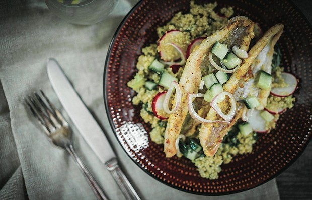 Blackened Catfish with Quinoa and Citrus Vinaigrette