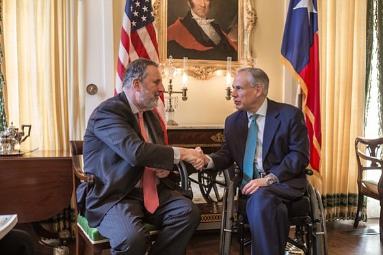 Ambassador Schuwer and Governor Abbott (PHOTO: Office Of The Governor 3/13/18)