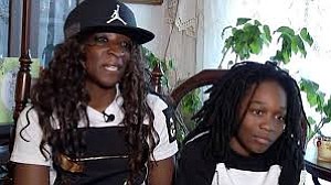 Javon Davies and his mother