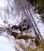 David Hales mistakenly entered the Strawberry River drainage area of Wasatch County, where his snowmobile ran out of gas and got stuck over the weekend.
Source: KSL TV
