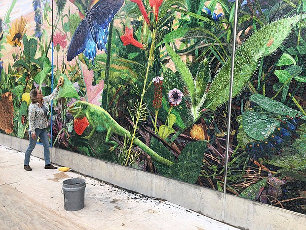 Past HARF Grant Recipient Dixie Friend Gay, "Wild Wonderland" mosaic mural in Midtown Park