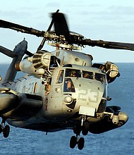  A Marine Corps helicopter crashed Tuesday in California during a routine training mission and all four crew members aboard are presumed dead.