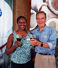 Bev Armstrong with Samuel Adams founder
