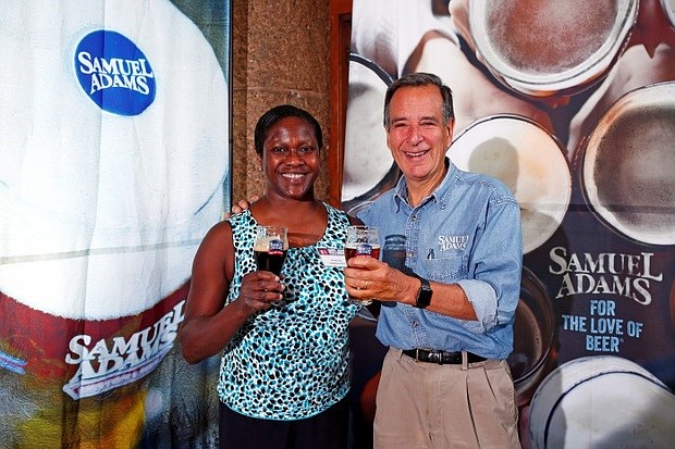 Bev Armstrong with Samuel Adams founder
