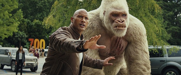	Dwayne Johnson seemingly stars in a movie about every four months, which in the last fiscal year has included "Jumanji" (good) and "Baywatch" (not so much). Enter "Rampage," another game-inspired action vehicle, which falls somewhere between his recent hit and last summer's sun-soaked flop.  Credit: Courtesy of Warner Bros. Entertainment