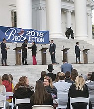 The group films Sunday at the State Capitol.