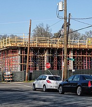 Development underway in Church Hill // The $30 million Church Hill North complex, which includes a new supermarket, continues to take shape at the intersection of Fairmount Avenue, 24th and 25th streets, and Nine Mile Road in Church Hill.
Richmond area business and philanthropic leaders Steve and Kathy Markel are undertaking the development, which also is to include 54 apartments, a Virginia Commonwealth University health and wellness center and J. Sargeant Reynolds’ new culinary institute for training restaurant chefs and a restaurant.
Much of the focus is on the new grocery store, which will be opening in the coming months. The store’s arrival could ease the anxiety of area residents who are facing the loss of another principle food store, a Farm Fresh-owned supermarket at 2320 E. Main St., now set to close May 14.  
While the new development has been welcomed, there also has been criticism from advocates for black-owned businesses. According to Earl Bradley, a developer and business consultant, the Markels have failed to ensure that African-American-owned contractors participated in the project. The Markels have yet to make public any information on whether the development has created any employment opportunities for people who live near the store, a section of Richmond in which joblessness runs at least three times higher than the city as a whole. 
