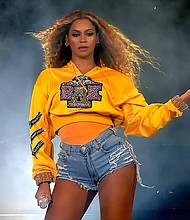 Beyonce performs onstage during 2018 Coachella Valley Music And Arts Festival at the Empire Polo Field on April 14, 2018 in Indio, California.  CREDIT: Kevin Winter/Getty Images for Coachella