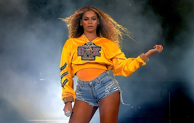 Beyonce performs onstage during 2018 Coachella Valley Music And Arts Festival at the Empire Polo Field on April 14, 2018 in Indio, California.  CREDIT: Kevin Winter/Getty Images for Coachella