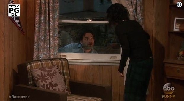David is back to climbing in through windows on "Roseanne." Johnny Galecki will make a guest appearance on Tuesday's episode of the rebooted comedy, returning to his role as David Healy, the husband of Darlene Connor's character played by Sara Gilbert.