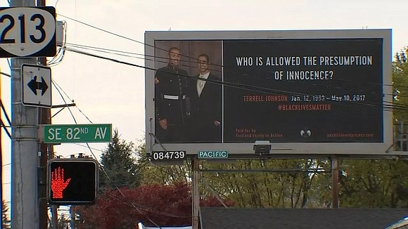A string of billboards designed to raise awareness about black people who have died in police shootings are turning heads …