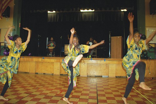 West African dance is performed by students from Martin Luther King Jr. Elementary School during a “Celebrate the Legacy” event honoring the tenants of social justice and equality.