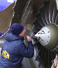 The National Transportation Safety Board is onsite inspecting a Southwest airline plane after engine failure caused the plane to make an emergency landing at Philadelphia International Airport.