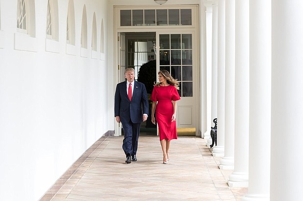 President Donald Trump and First Lady Melania Trump at The White House.