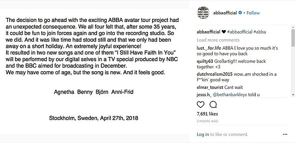 Mamma Mia! ABBA is getting the band back together. The Swedish pop group announced Friday on its official Instagram account …