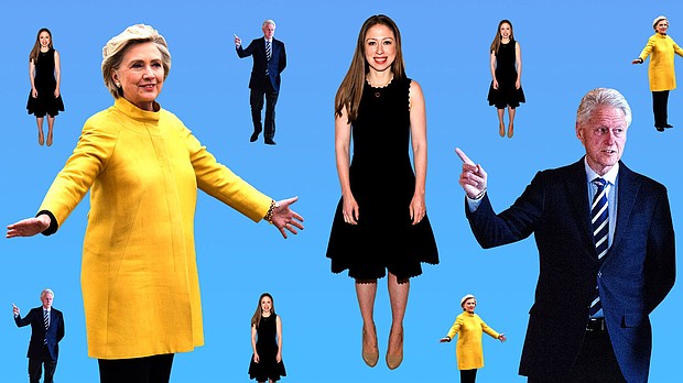 The Clintons/Illustration: Lazaro Gamio/Axios