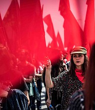 Demonstrators across the globe took to the streets on Tuesday to demand better working conditions, as part of rallies marking International Workers' Day. Seen here are demonstrators at a May Day rally in Istanbul, Turkey, on Tuesday May 1.