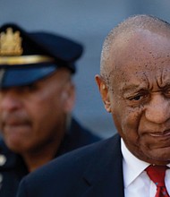 Bill Cosby, 80, leaves the Norristown, Pa., courthouse after being convicted April 26 of drugging and raping Andrea Constand at his home outside Philadelphia in 2004.