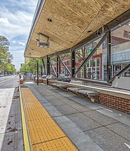 This Pulse station located Downtown on Broad Street is one of 14 stations along the 7.6-mile route between Rocketts Landing and The Shops at Willow Lawn.