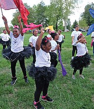 Loving the dance! // Youngsters from the World Fitness Dance Academy, above left, show their enthusiasm during the academy’s National Dance Celebration last Saturday.
