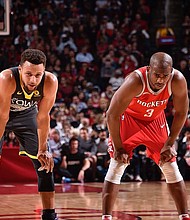 Golden State Warriors Steph Curry and Houston Rockets Chris Paul/Houston Rockets Facebook