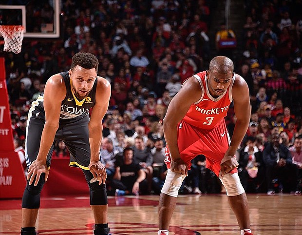 Golden State Warriors Steph Curry and Houston Rockets Chris Paul/Houston Rockets Facebook