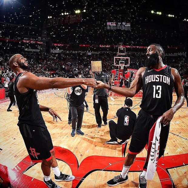 Run as One: Houston Rockets Chris Paul and James Harden/Houston Rockets Facebook