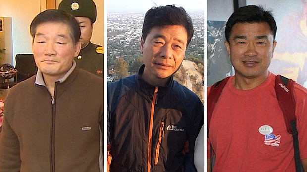 President Donald Trump announced Wednesday that three Americans held in North Korea have been released and are on their way back home. The three Americans, Kim Dong Chul, Kim Hak-song and Kim Sang Duk, also known as Tony Kim, have been detained in North Korea for month
