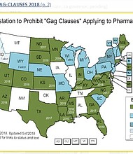 In the past two years, at least 21 states have enacted laws prohibiting "gag rules" on pharmacists, according to the Prescription Drug Resource Center of the National Conference of State Legislators.