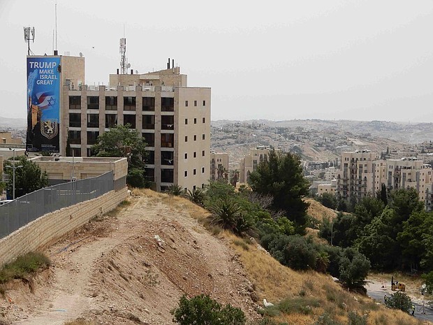 This building tucked into a hill about a mile south of the white limestone of the Old City is the soon-to-be US embassy in Jerusalem.