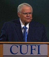 Pastor John Hagee, the founder of Christians United for Israel, will deliver the benediction at the embassy ceremony in Jerusalem.