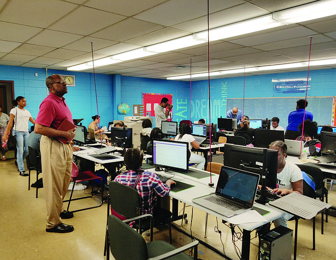 St. Agatha Catholic Parish in North Lawndale has found a way to repurpose the building that once housed the
St. Agatha Catholic Academy to better serve the community. The school closed in 2016 and shortly after became the Church’s Winslow Redmond Technology Center where several community programs currently operate.