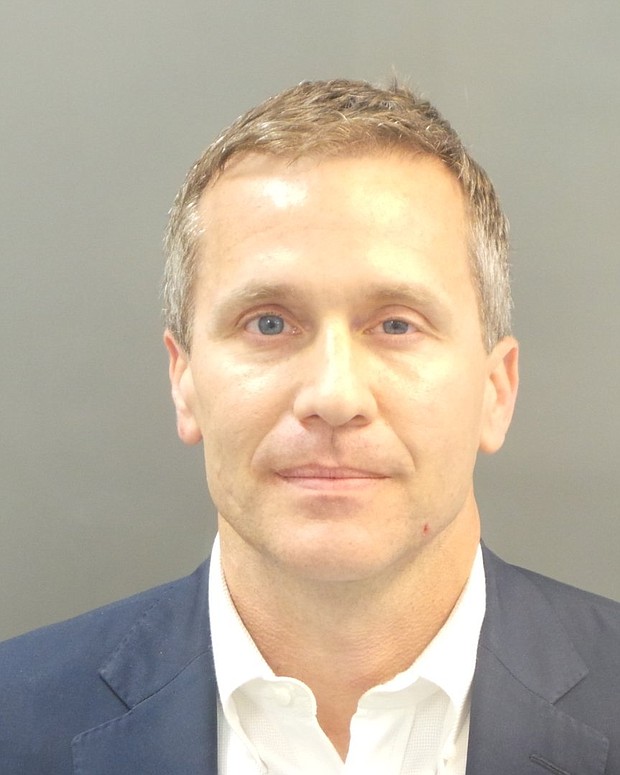 On Monday afternoon, prosecutors in the invasion of privacy case against Missouri Gov. Eric Greitens suddenly dropped it. It was the latest in a series of wild developments surrounding Greitens, a Republican who is charged with blackmailing a woman with whom he had an affair. (Greitens admits the affair but denies any legal wrongdoing.) This is the booking photo of Missouri Govenor Eric Greitens.