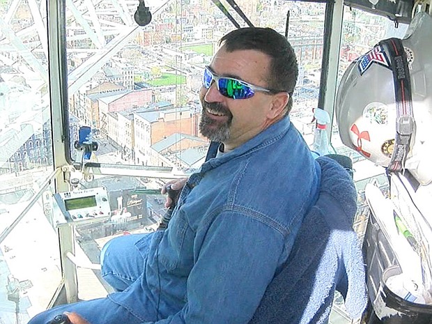 Steve Lancaster, who starts each workday with a 280-foot journey straight up in the air and stays there until quitting time, is afraid of heights.