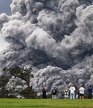 Hawaii warned residents and airplanes to stay away after a plume of ash from the Kilauea volcano rose 12,000 feet into the air.