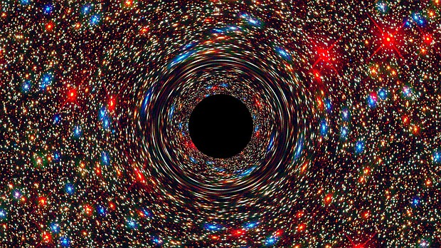 Astronomers have found the fastest-growing black hole ever seen in the universe, and they're calling this one a monster with an appetite. It's growing so fast it can devour a mass the size of the sun every two days.  CREDIT: NASA/ESA/D. Coe., J. Anderson, and R. Van Der Marel (STSCI)