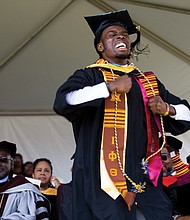 Yes!

A Virginia Union University student expresses pure elation as his name is called to receive his degree at Saturday’s commencement. 