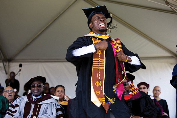 Yes!

A Virginia Union University student expresses pure elation as his name is called to receive his degree at Saturday’s commencement. 