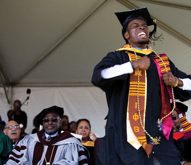 Yes!

A Virginia Union University student expresses pure elation as his name is called to receive his degree at Saturday’s commencement. 