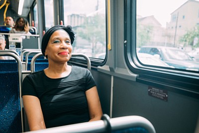 Slam Poet, Marie Brown, finds riding METRO givess her time to write.

