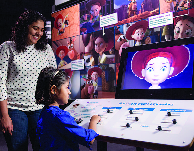 The Museum of Science and Industry (MSI) recently opened a new temporary exhibit, The Science Behind Pixar, which gives guests an in-depth look at the work that goes into making animated Pixar films like Finding Nemo and Toy Story.  Photo: Michael Malyszko