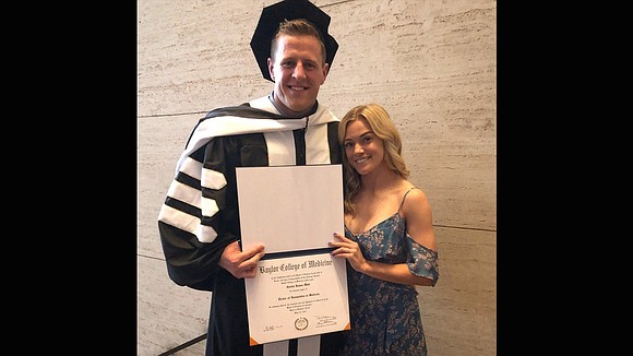 JJ Watt is a man of many talents on and off the football field -- now he can add doctorate …