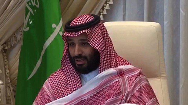 Saudi authorities released footage that it says shows Crown Prince Mohammed bin Salman at a meeting Tuesday in Jeddah.