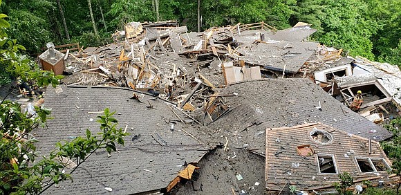 Two people died Wednesday after severe weather caused a landslide in western North Carolina.