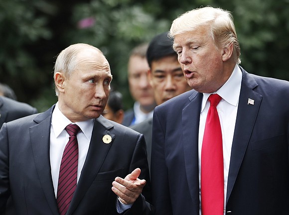 Russian President Vladimir Putin said he and US President Donald Trump "regularly talk over the phone" and that the pair …