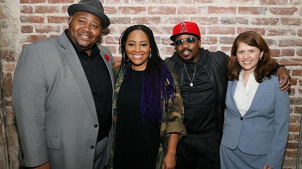  singer/songwriter Tracy Hamlin with Associate Professor of Otolaryngology Dr. Nazaneen Grant, tenor vocalist Issachah Savage, and GRAMMY-winning gospel/R&B artists Lalah Hathaway and Anthony Hamilton. 
